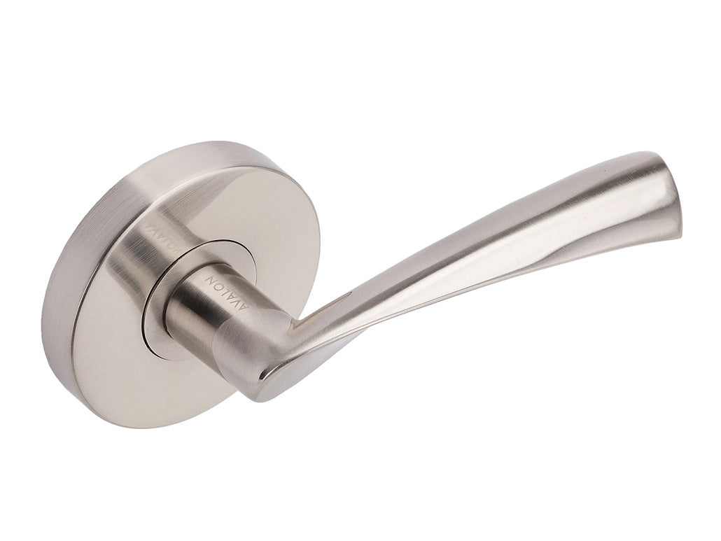 Avalon Charm Modern Interior Door Lever in Satin Nickel