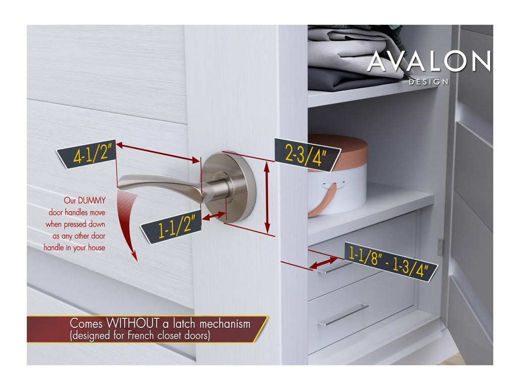 Avalon Charm Modern Interior Door Lever in Satin Nickel