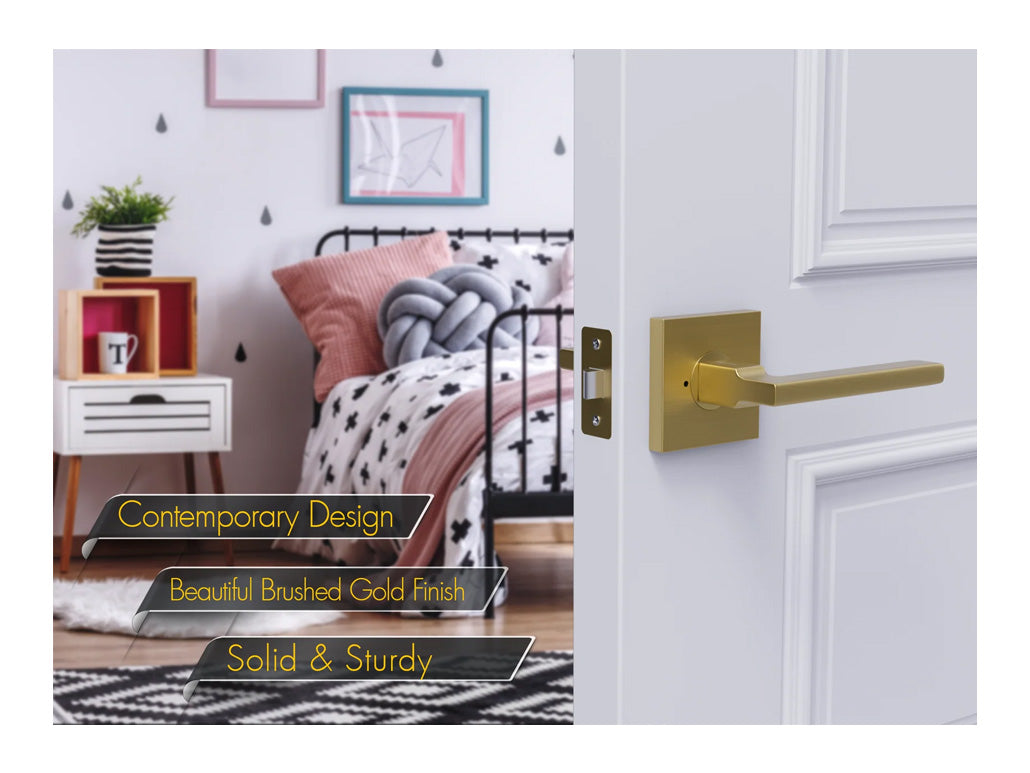Avalon Concord Modern Interior Door Lever in Brushed Gold