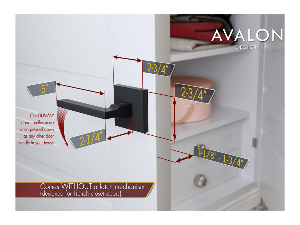 Avalon Concord Modern Interior Door Lever in Matte Black