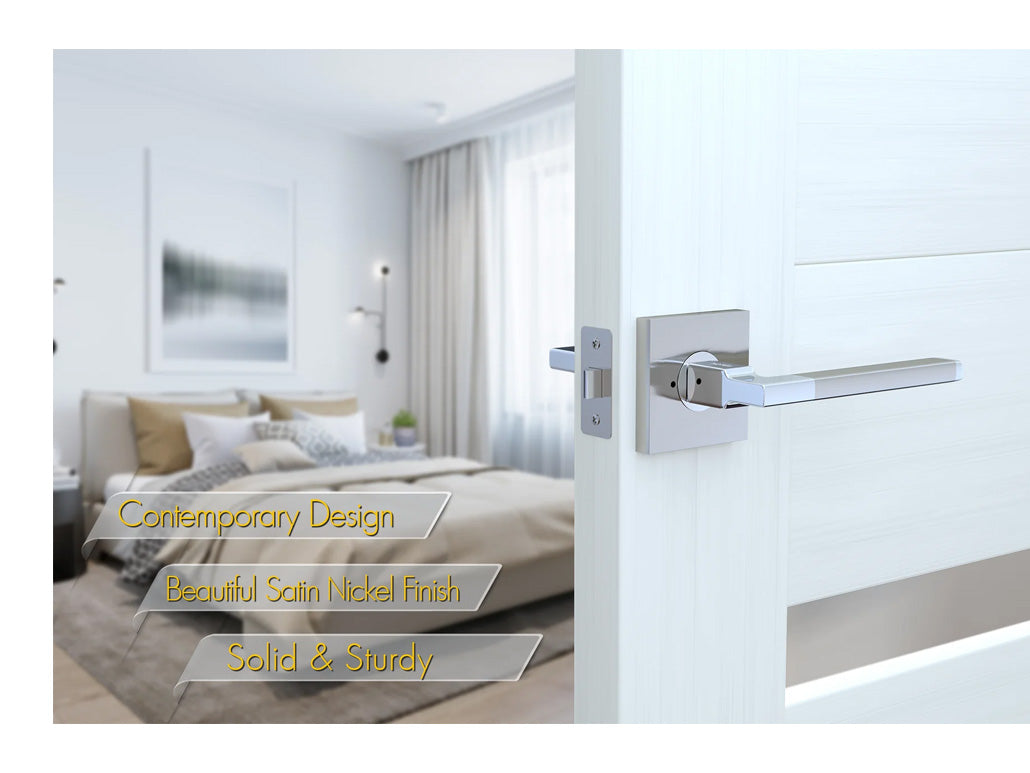 Avalon Concord Modern Interior Door Lever in Satin Nickel