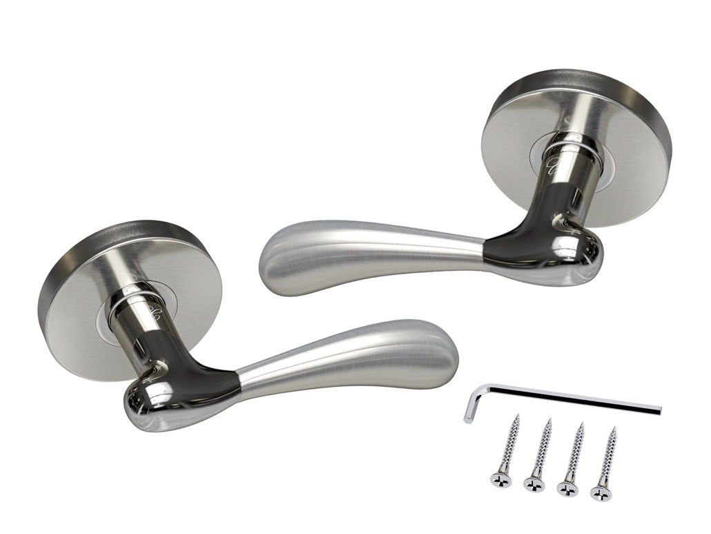 Avalon Maya Modern Interior Door Lever in Satin Nickel