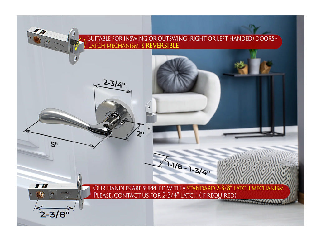 Avalon Maya Modern Interior Door Lever in Satin Nickel