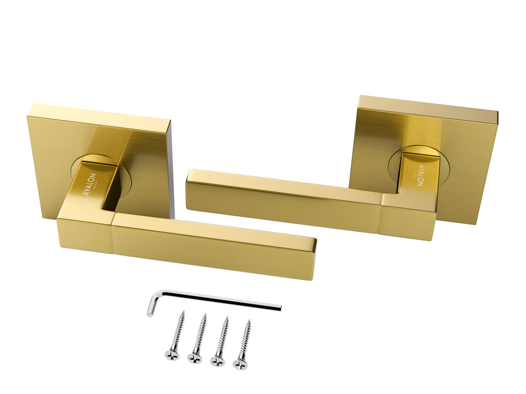 Avalon Mira Modern Interior Door Lever in Brushed Gold
