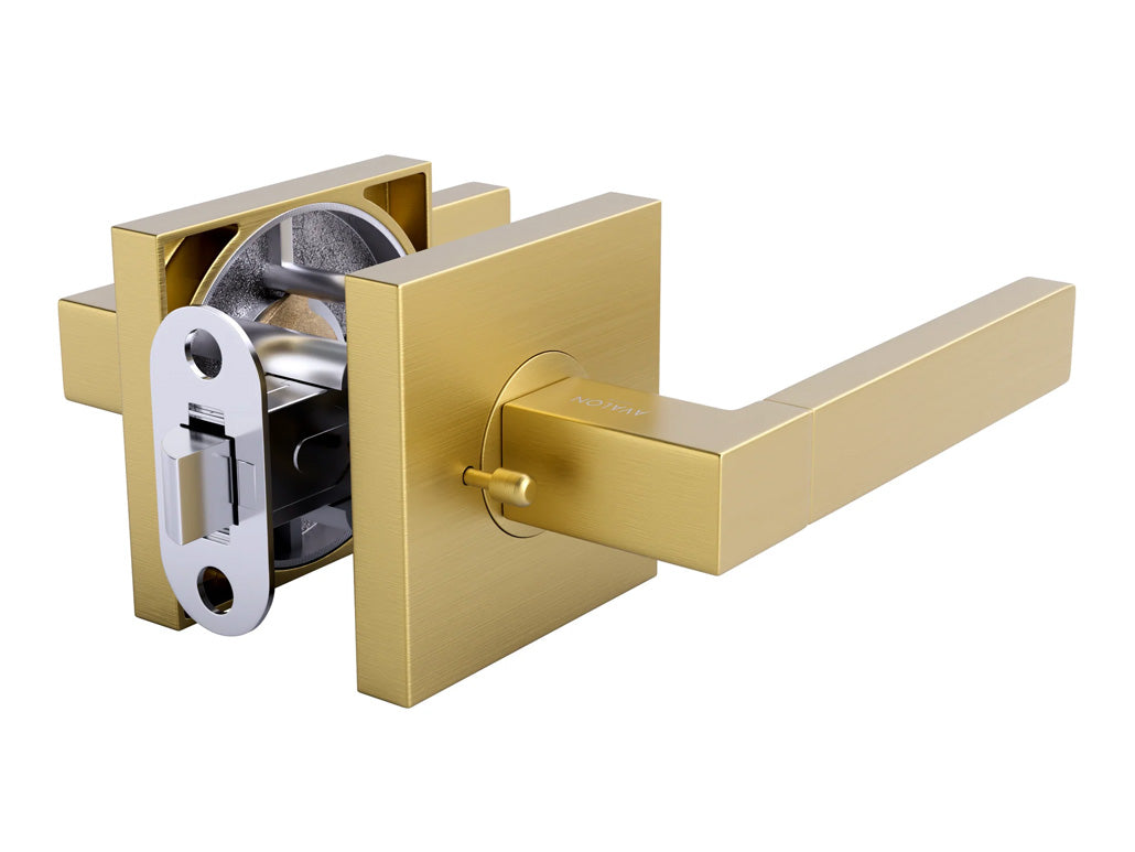 Avalon Mira Modern Interior Door Lever in Brushed Gold