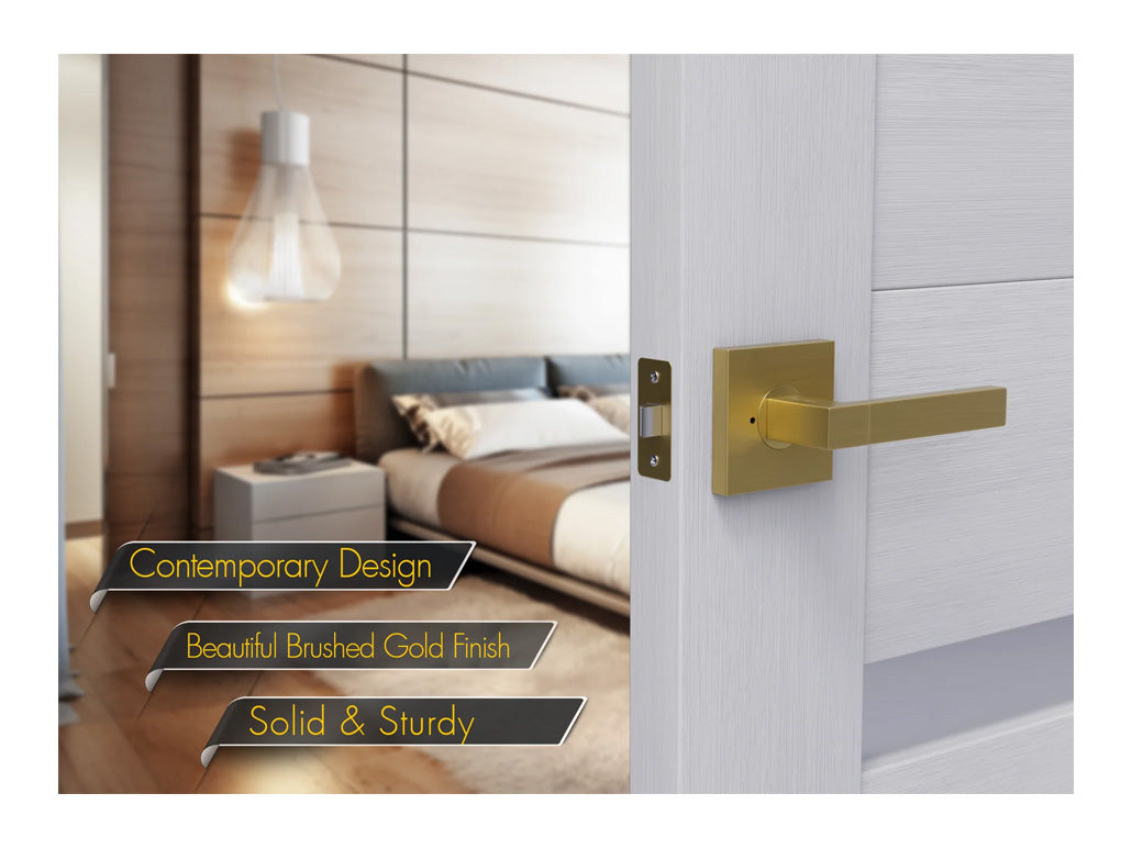 Avalon Mira Modern Interior Door Lever in Brushed Gold