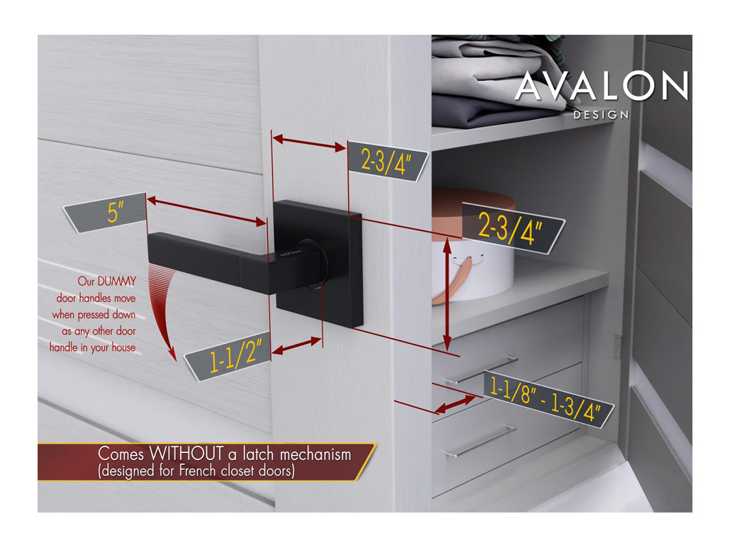 Avalon Mira Modern Interior Door Lever in Matte Black