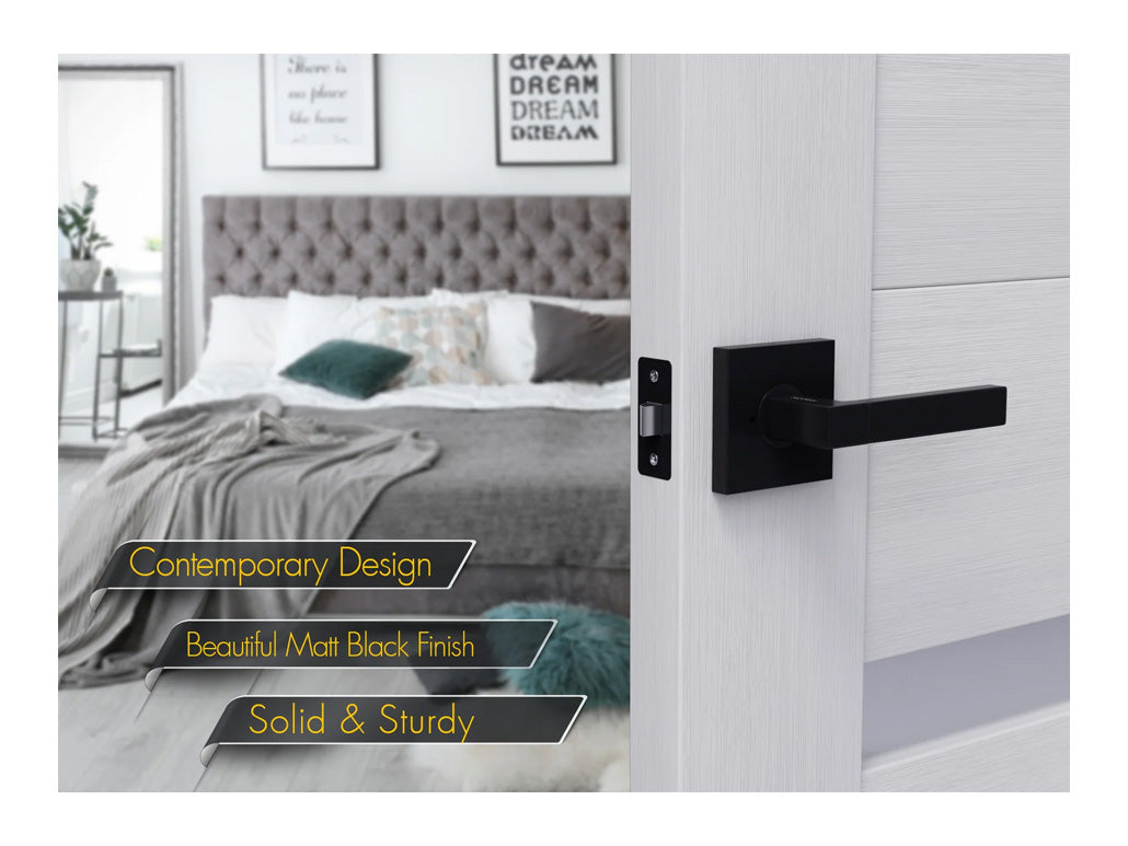 Avalon Mira Modern Interior Door Lever in Matte Black