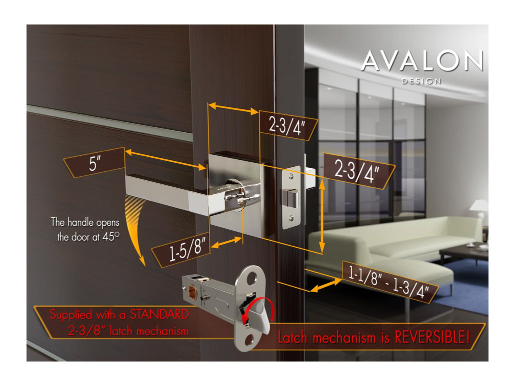 Avalon Mira Modern Interior Door Lever in Satin Nickel