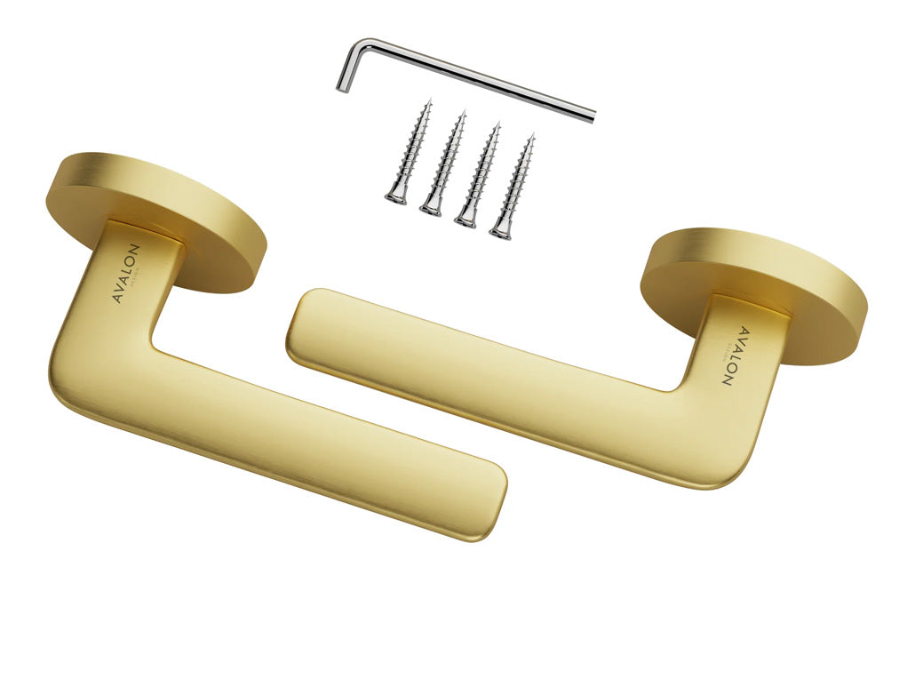 Avalon Modena Modern Interior Door Lever in Brushed Gold