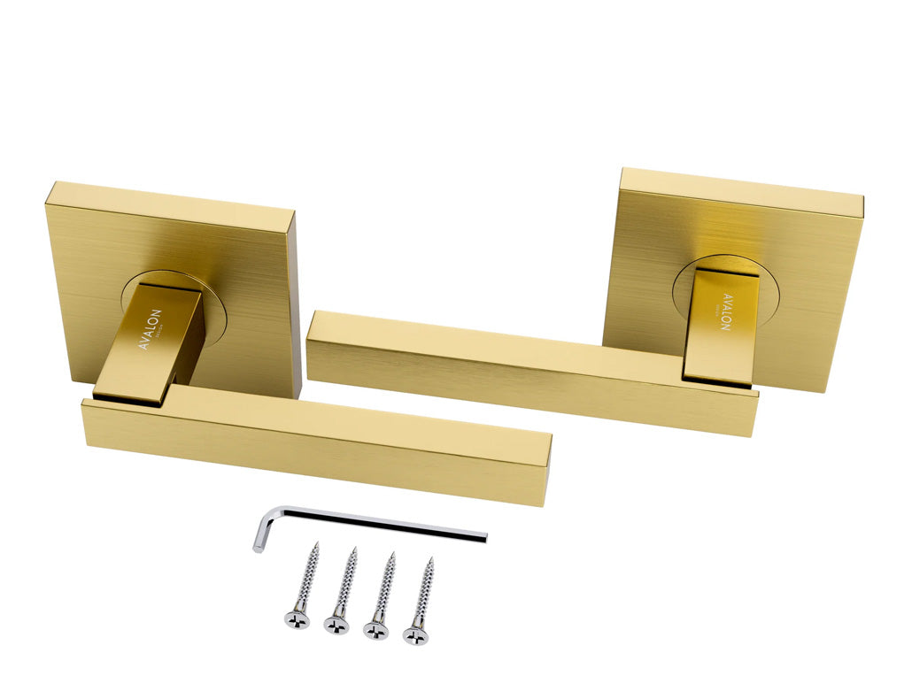 Avalon Nika Modern Interior Door Lever in Brushed Gold