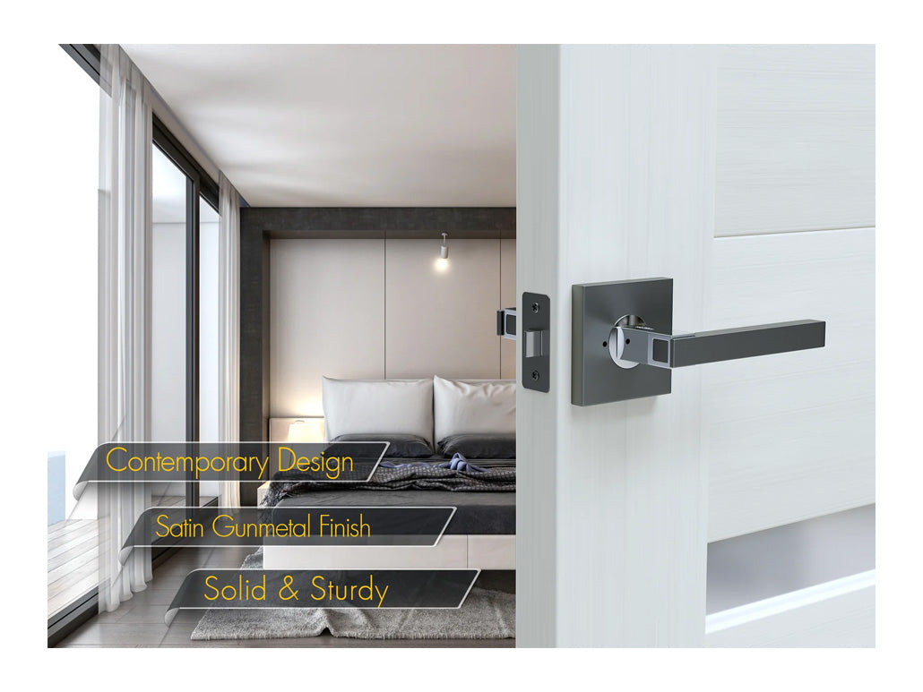 Avalon Nika Modern Interior Door Lever in Satin Gunmetal