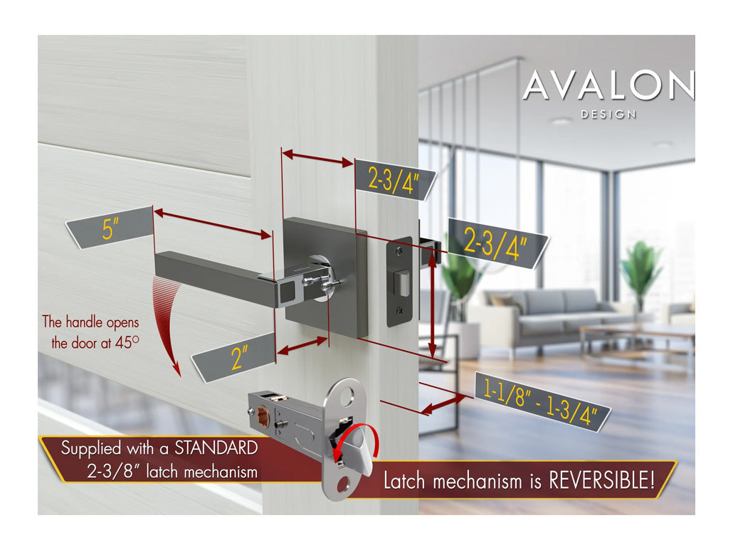Avalon Nika Modern Interior Door Lever in Satin Gunmetal