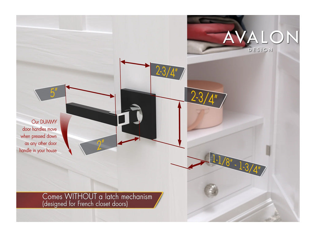 Avalon Nika Modern Interior Door Lever in Matte Black