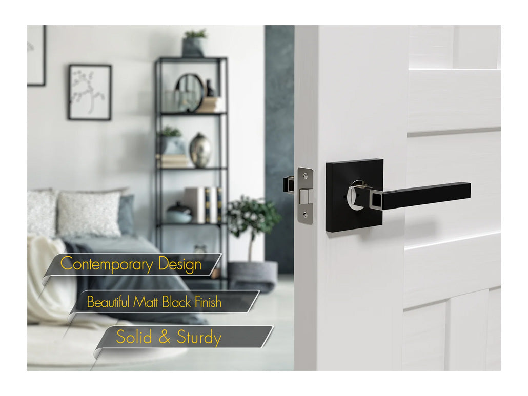 Avalon Nika Modern Interior Door Lever in Matte Black