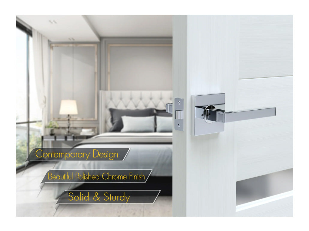 Avalon Nika Modern Interior Door Lever in Polished Chrome