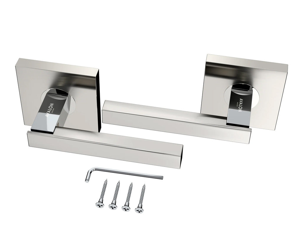 Avalon Nika Modern Interior Door Lever in Satin Nickel