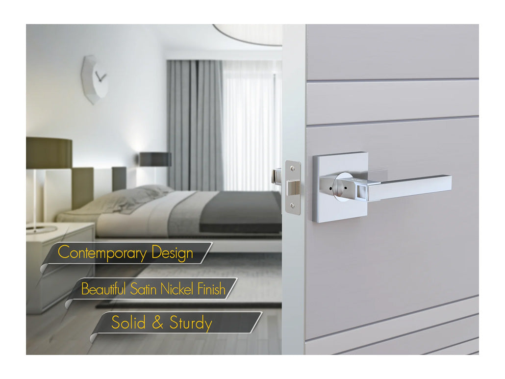 Avalon Nika Modern Interior Door Lever in Satin Nickel
