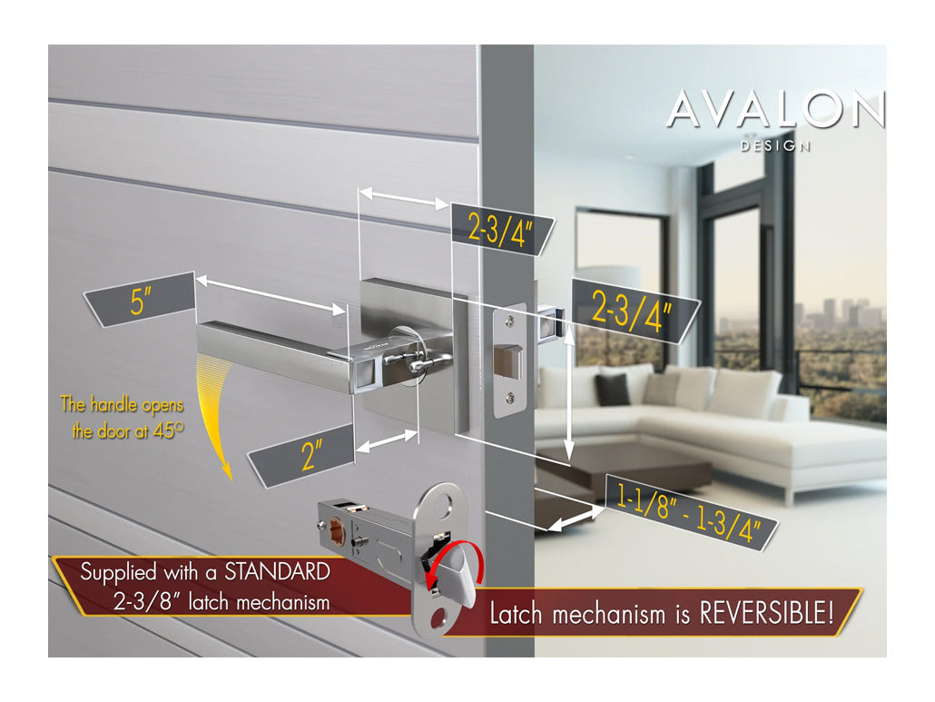 Avalon Nika Modern Interior Door Lever in Satin Nickel