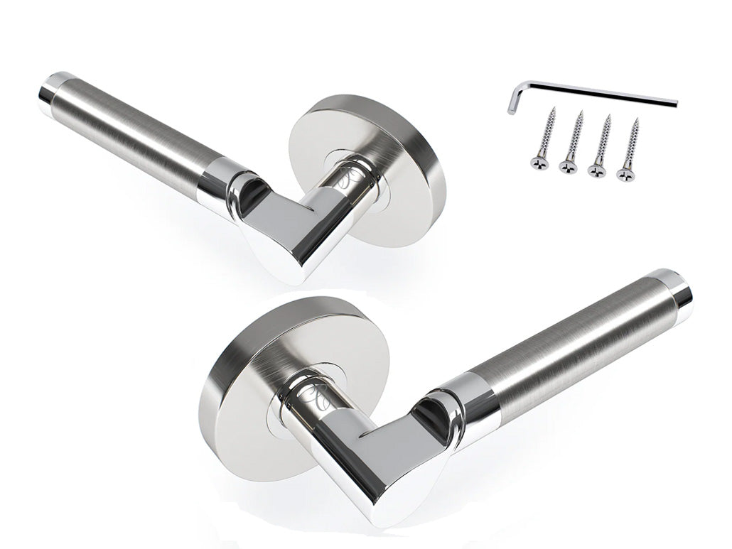 Avalon Olympia Modern Interior Door Lever in Satin Nickel