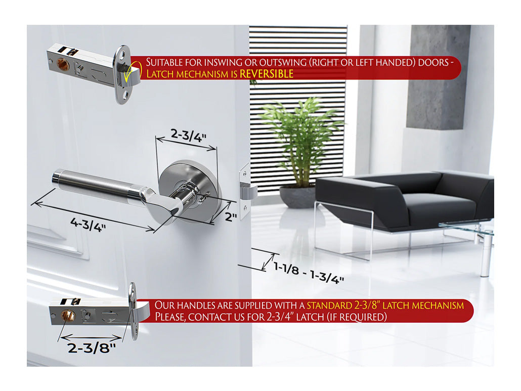 Avalon Olympia Modern Interior Door Lever in Satin Nickel