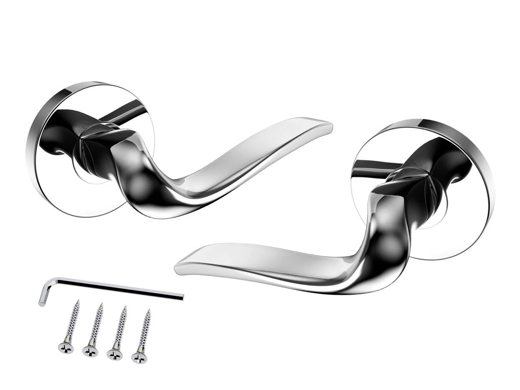 Avalon Venice Modern Interior Door Lever in Polished Chrome