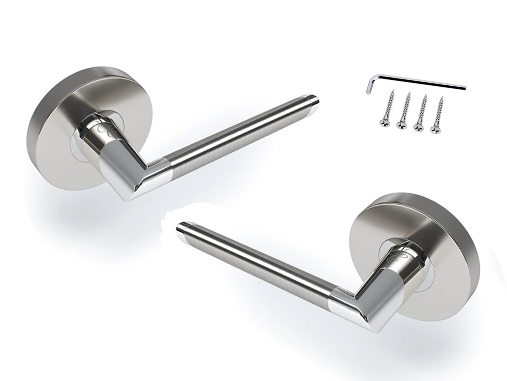 Avalon Victoria Modern Interior Door Lever in Satin Nickel