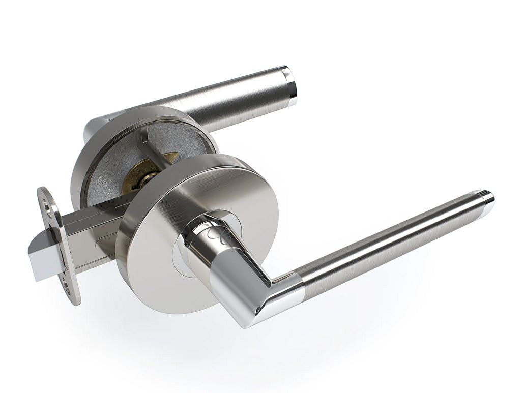 Avalon Victoria Modern Interior Door Lever in Satin Nickel - Passage
