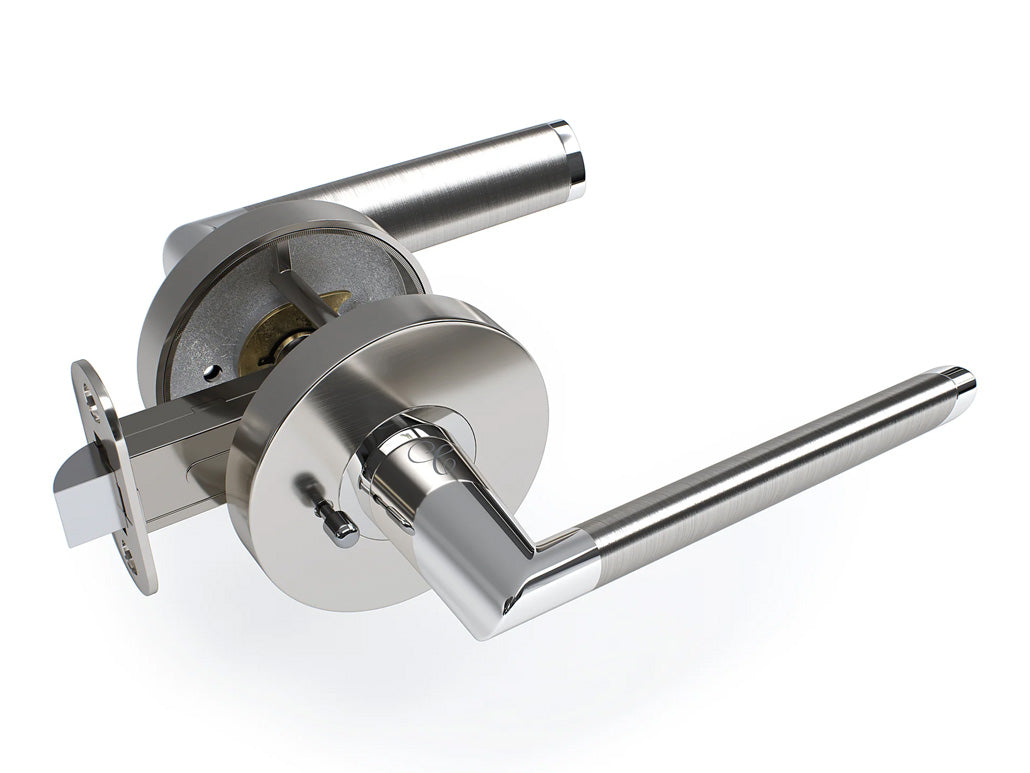 Avalon Victoria Modern Interior Door Lever in Satin Nickel - Privacy