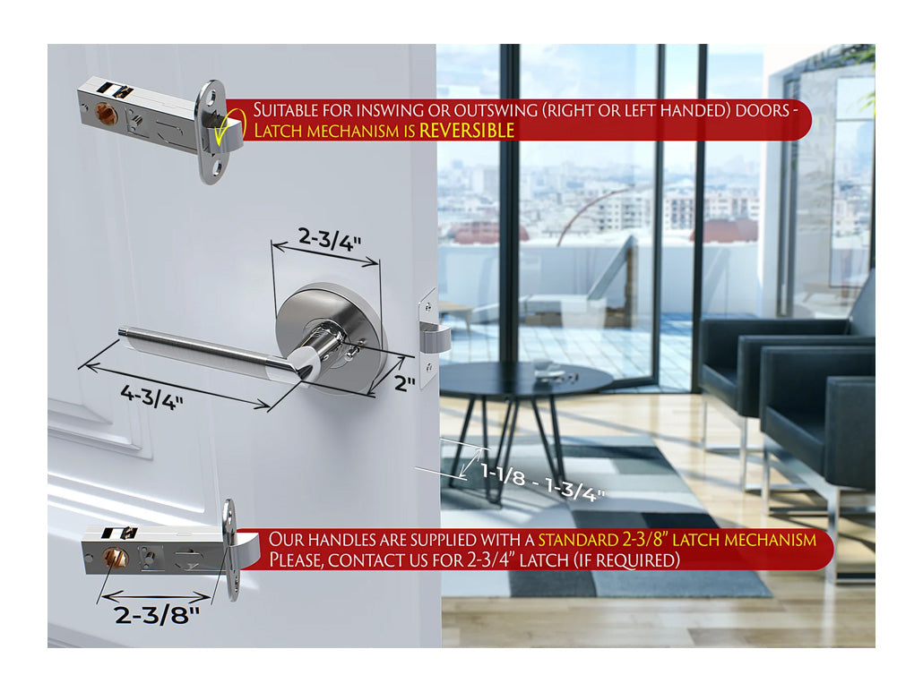 Avalon Victoria Modern Interior Door Lever in Satin Nickel