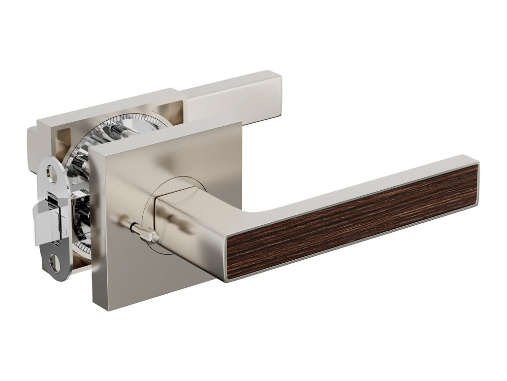 Avalon Woodline Modern Interior Door Lever in Satin Nickel