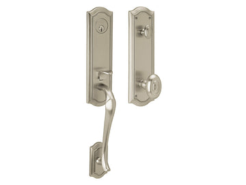Baldwin Bethpage Handleset Satin Nickel with Lifetime Finish 056