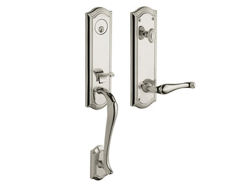 Baldwin Bethpage Handleset Polished Nickel with Lifetime Finish 055