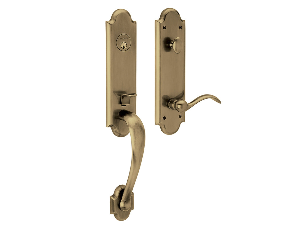Baldwin Boulder 3/4 Handleset Satin Brass and Black 050