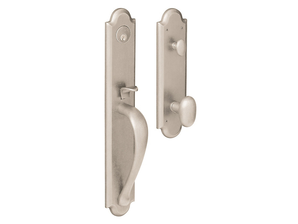 Baldwin Boulder Full Handleset Satin Nickel with Lifetime Finish 056