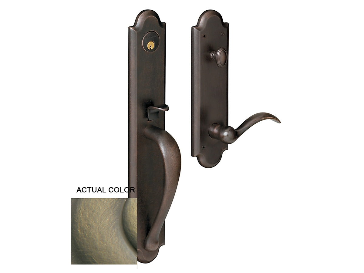 Baldwin Boulder Full Handleset Satin Brass and Black 050