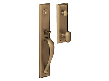 Baldwin Cody Full Handleset Satin Brass and Black 050