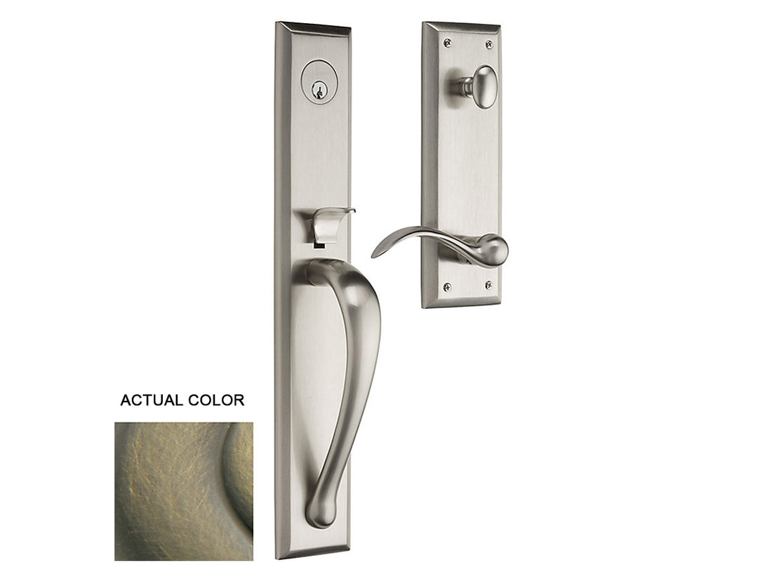 Baldwin Cody Full Handleset Satin Brass and Black 050