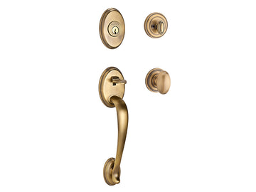 Baldwin Columbus Handleset Matte Brass & Black 049