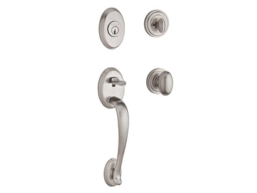Baldwin Columbus Handleset Satin Nickel 150
