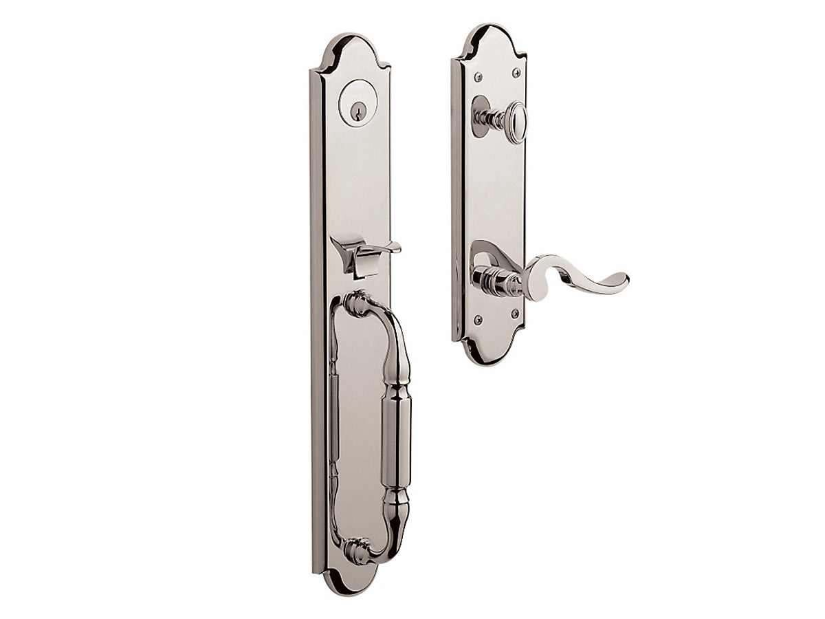 Baldwin Devonshire Emergency Egress Handleset Polished Nickel with Lifetime Finish 055