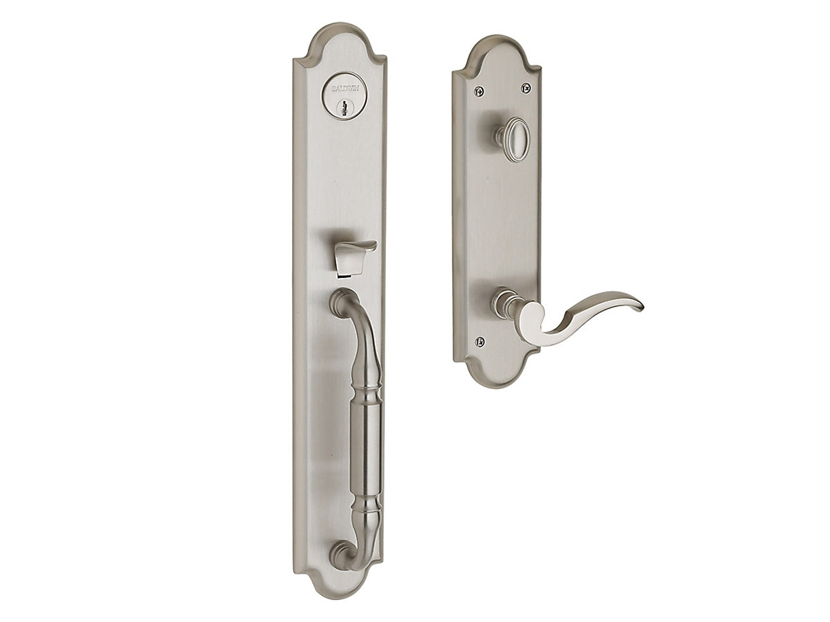 Baldwin Devonshire Emergency Egress Handleset Satin Nickel with Lifetime Finish 056