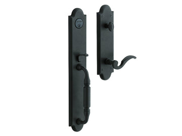 Baldwin Devonshire Emergency Egress Handleset Distressed Oil-Rubbed Bronze 402