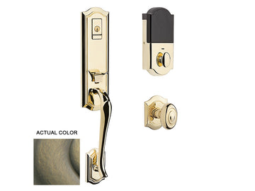Baldwin Evolved Bethpage Handleset Satin Brass and Black 050