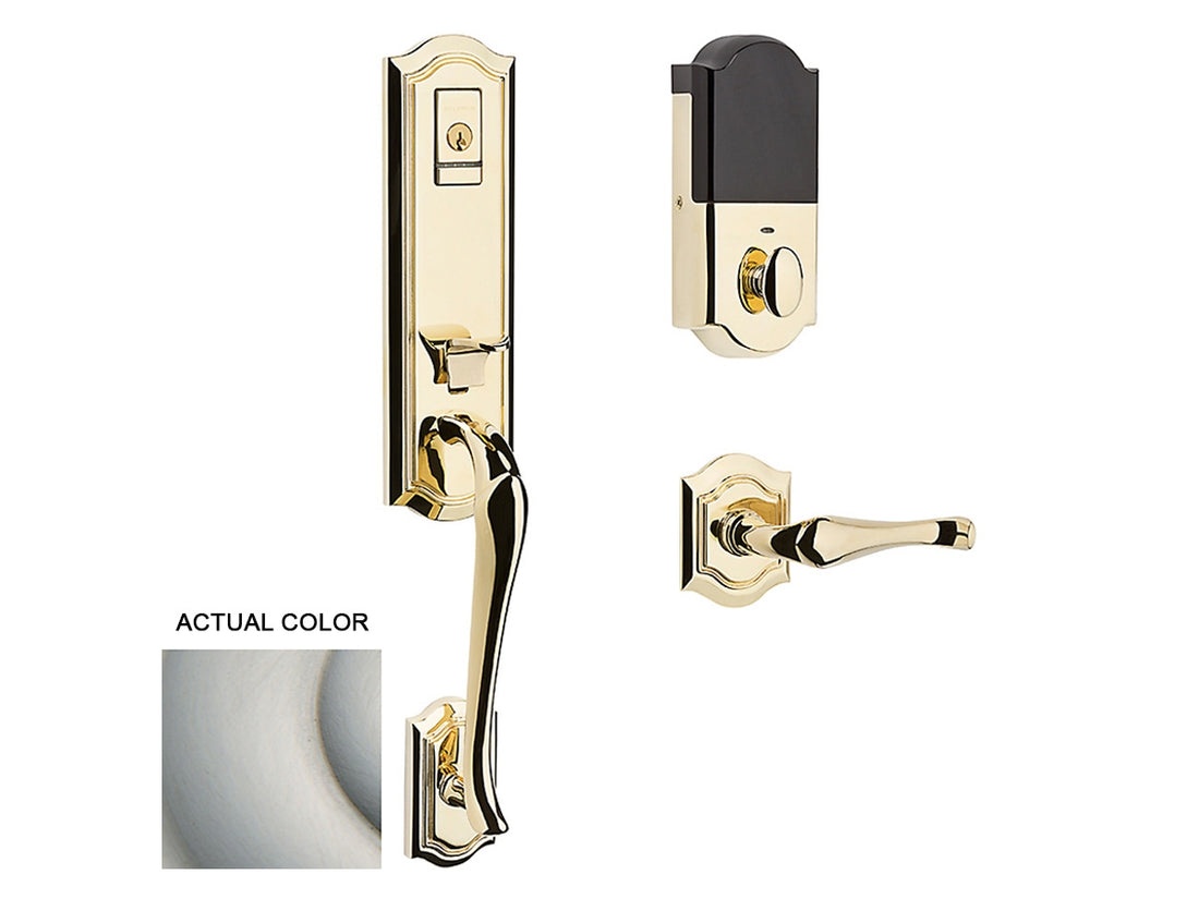 Baldwin Evolved Bethpage Handleset Satin Nickel with Lifetime Finish 056