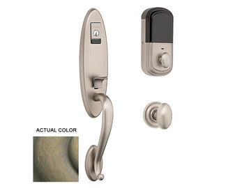 Baldwin Evolved Blakely Handleset Satin Brass and Black 050