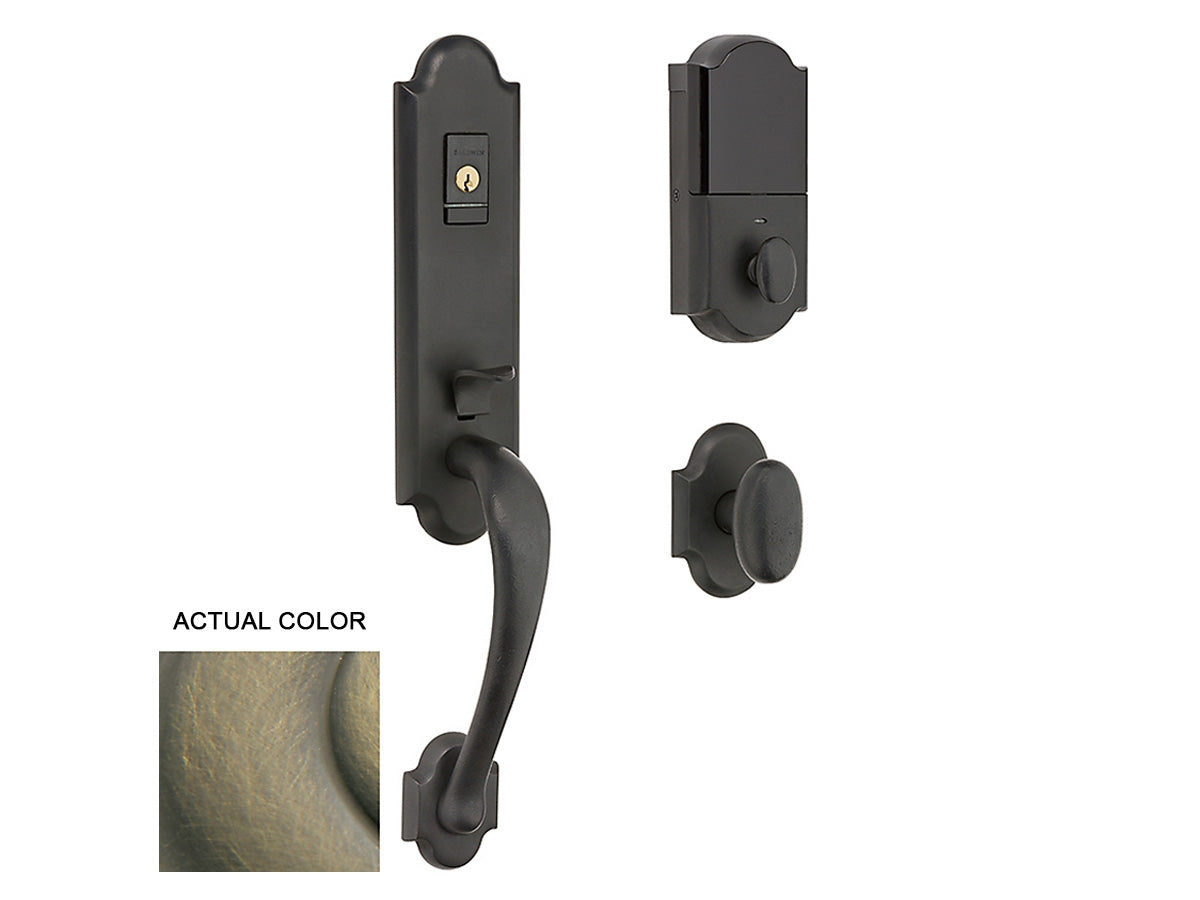 Baldwin Evolved Boulder 3/4 Handleset Satin Brass and Black 050