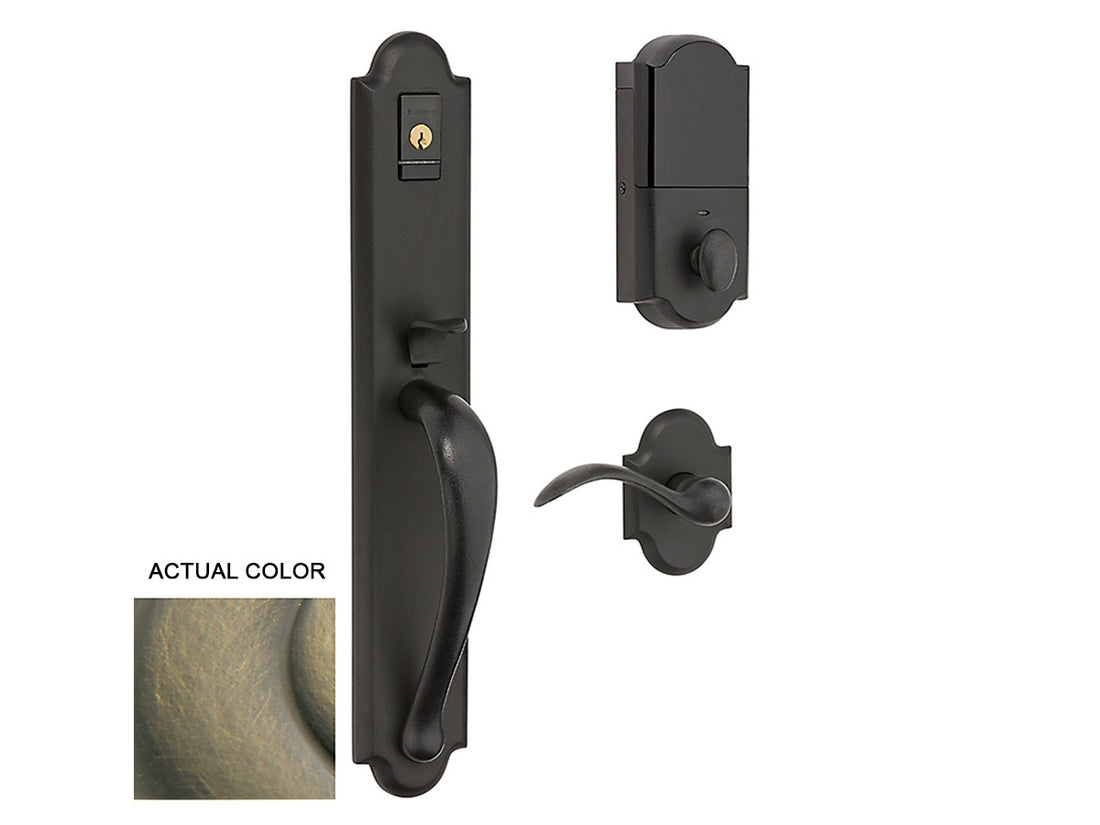 Baldwin Evolved Boulder Full Handleset Satin Brass and Black 050