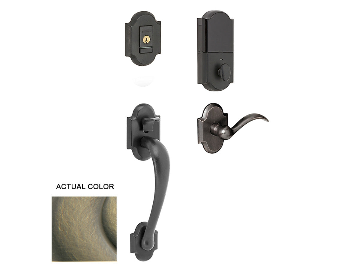 Baldwin Evolved Boulder Sectional Handleset Satin Brass and Black 050
