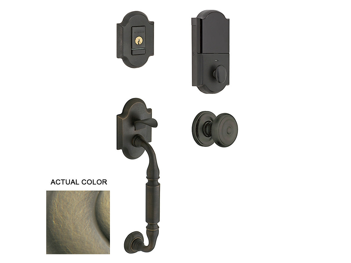 Baldwin Evolved Canterbury Sectional Handleset Satin Brass and Black 050